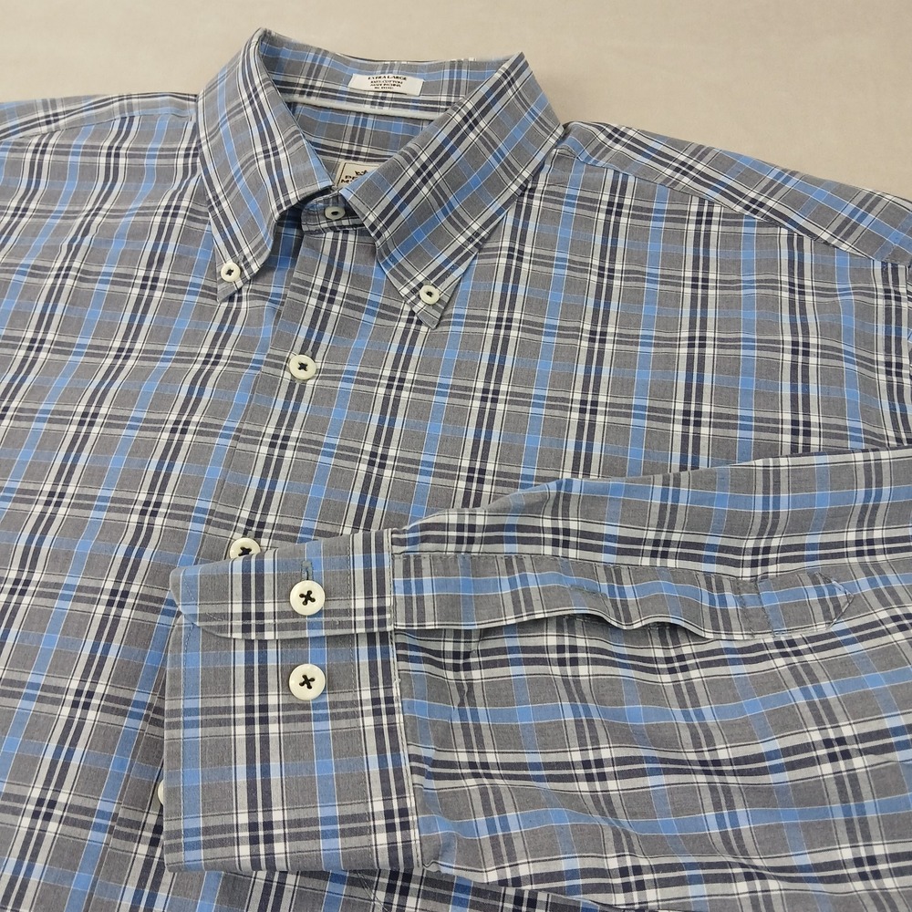 Peter Millar XL Mens Shirt Button Down Long Sleeve Plaid 26x31 **Fits XXL **